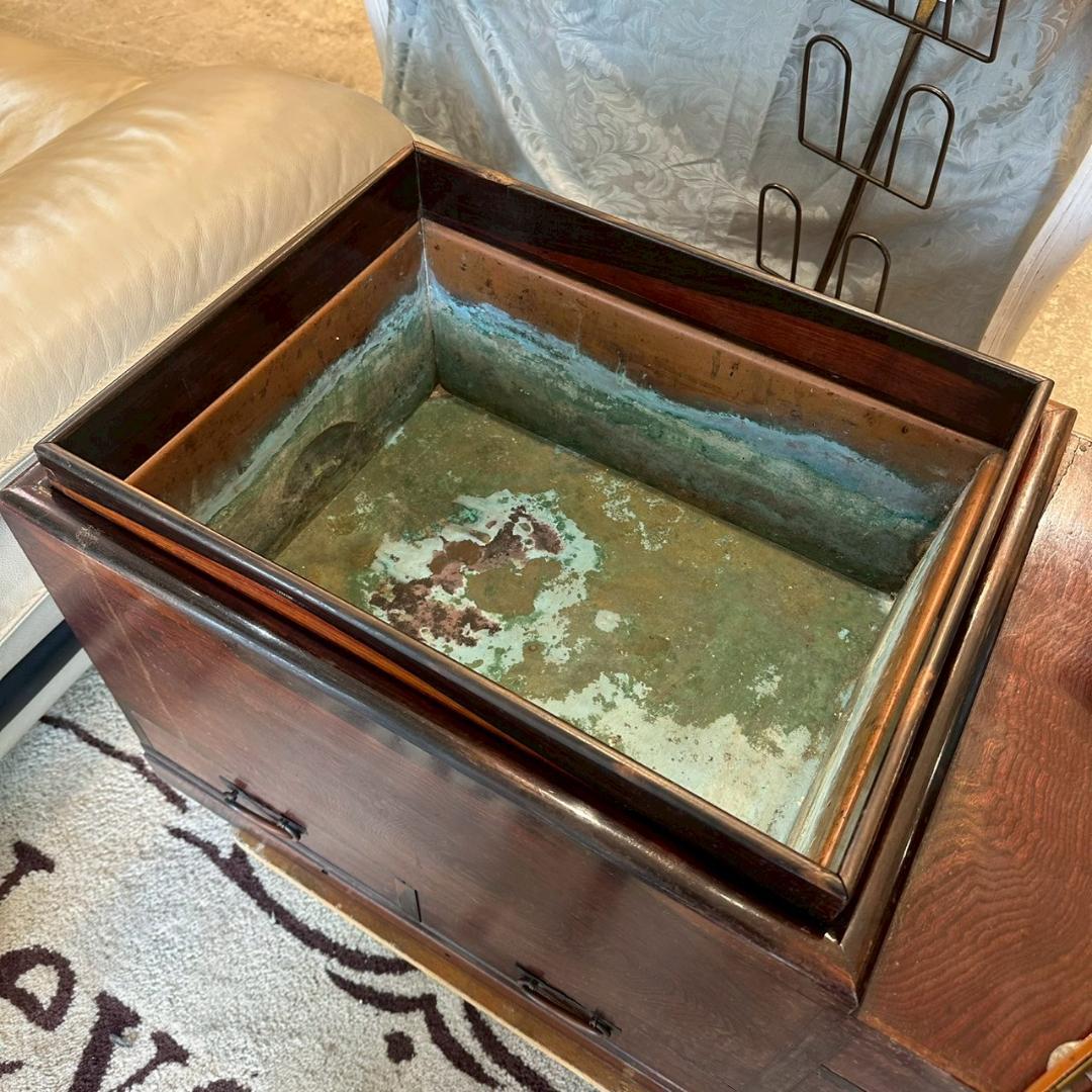 8Φ 江戸長火鉢 関東火鉢 囲炉裏 五徳 小民具 古道具 幅76㎝ 昭和レトロ