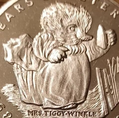 ピーターラビット誕生100周年記念 1993年 1クラウン 大きめの白銅貨6点