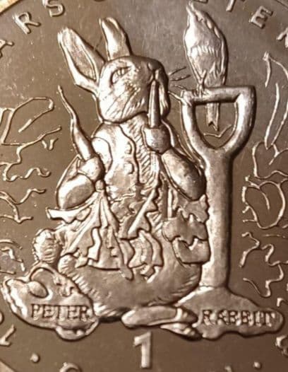 ピーターラビット誕生100周年記念 1993年 1クラウン 大きめの白銅貨6点