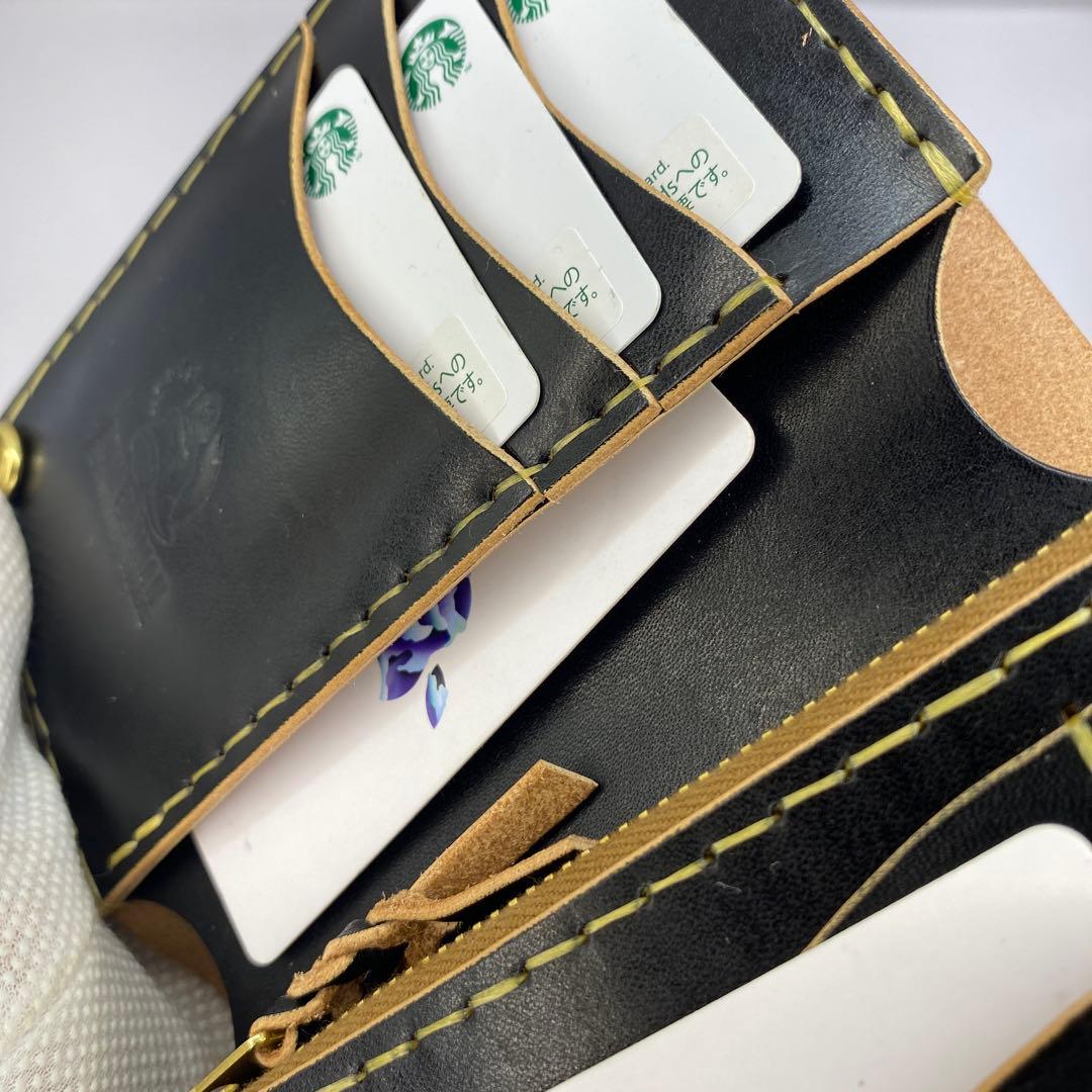 折らずお札収納 真鍮 丘染めブラックの無骨トラッカーウォレット