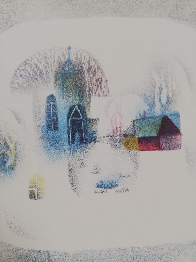 アート541　「ホワイト·ビレッジ」　チェコのリトグラフ(石版画)