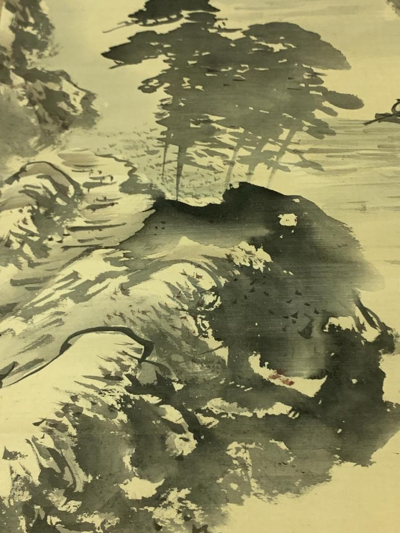 掛け軸　林雲鳳　水墨画　山水　時代物　古道具　茶道具　年代物