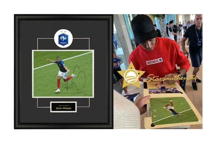 直筆サイン入り写真 キリアン・ムバペ  /フレーム別/SA鑑定済