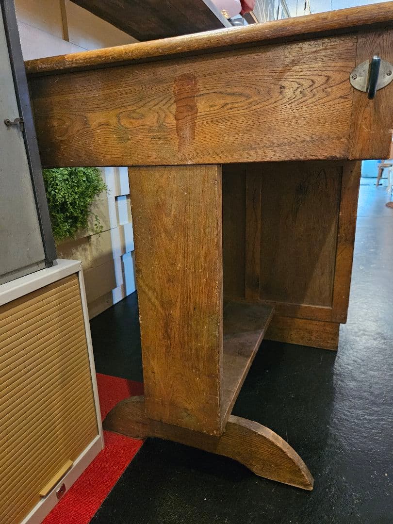 デスク　机　学習机　引き出し　テーブル　作業台　木製　昭和レトロ　アンティーク