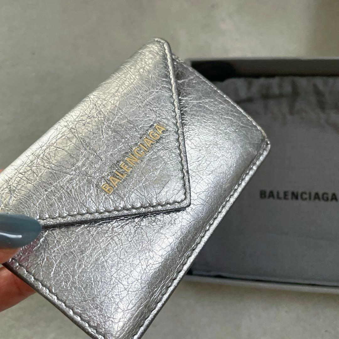 チロメchan！バレンシアガ ペーパーミニウォレット 三つ折り財布