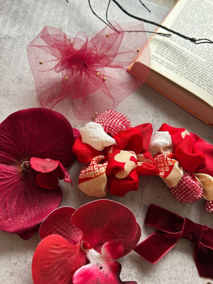 ふ*か様 七五三　七五三髪飾り　ヘッドドレス　着物髪飾り　リメイク髪飾り　051