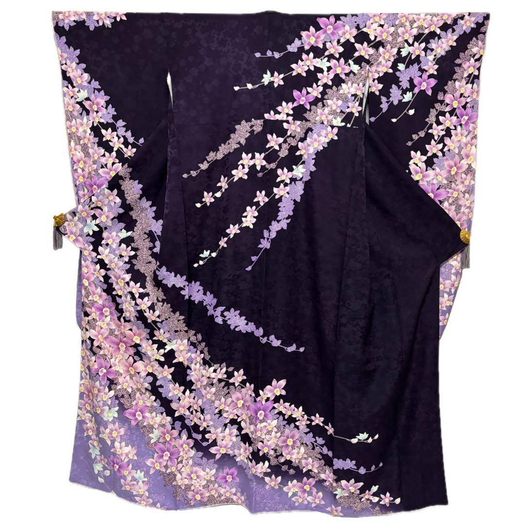 【正絹本振袖 7点セット】人気オトナカラー 身丈163 中古品