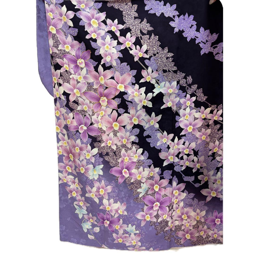 【正絹本振袖 7点セット】人気オトナカラー 身丈163 中古品