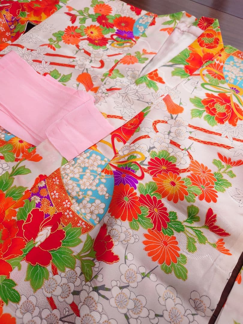 着物　女の子　5歳　7歳　七五三　単衣