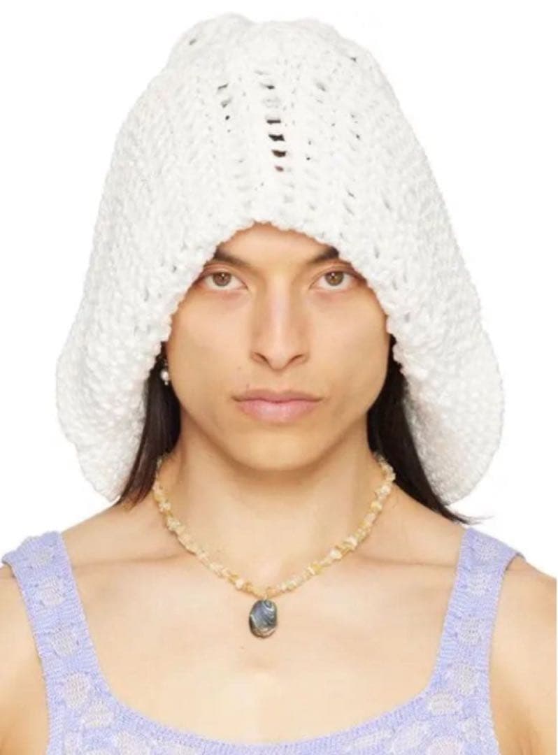 isaboulder ホワイト ロングニット帽