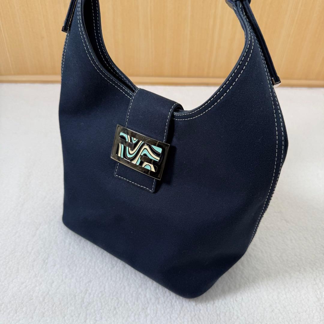 Fendi フェンディ デニム ハンドバッグ ネイビー マンマバケット