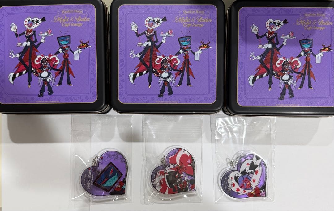 ハズビン•ホテル　ヴォックス　ヴェルベット　ヴァレンティノ　缶ケース　アクキー