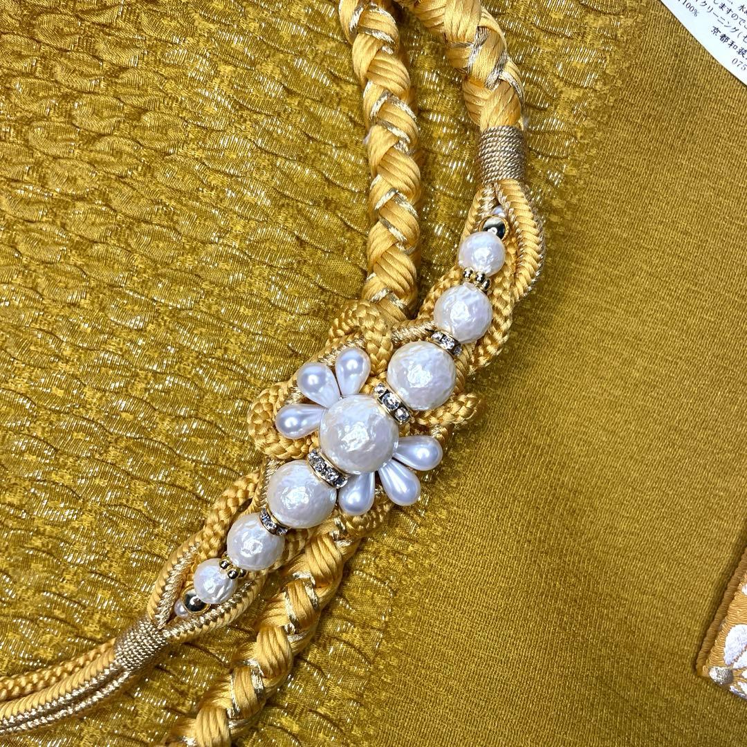 新品未使用　振袖用　最新作　帯締め　帯揚げ　半衿　重ね襟　4点セット　からし