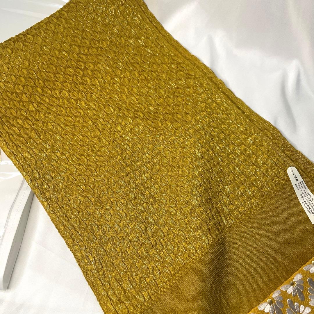 新品未使用　振袖用　最新作　帯締め　帯揚げ　半衿　重ね襟　4点セット　からし