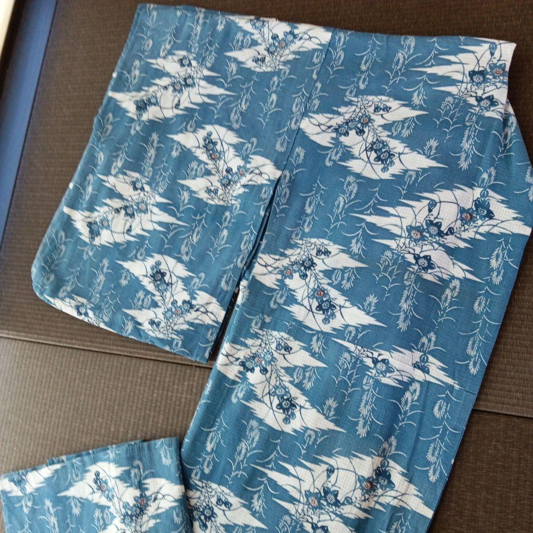 p*ん様 竺仙？　綿紅梅　紅梅小紋　ススキにキキョウ　秋草柄