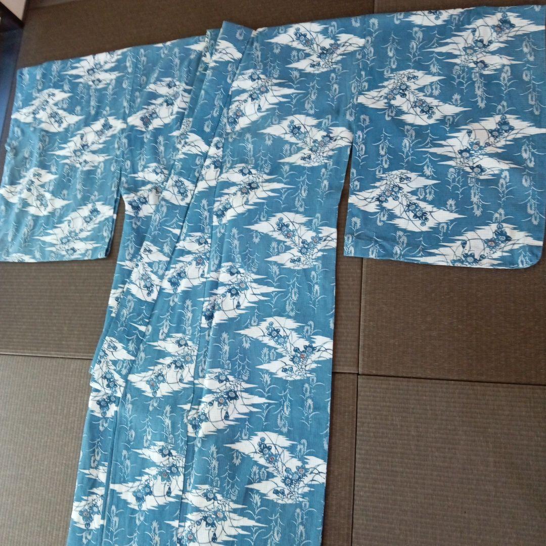 p*ん様 竺仙？　綿紅梅　紅梅小紋　ススキにキキョウ　秋草柄