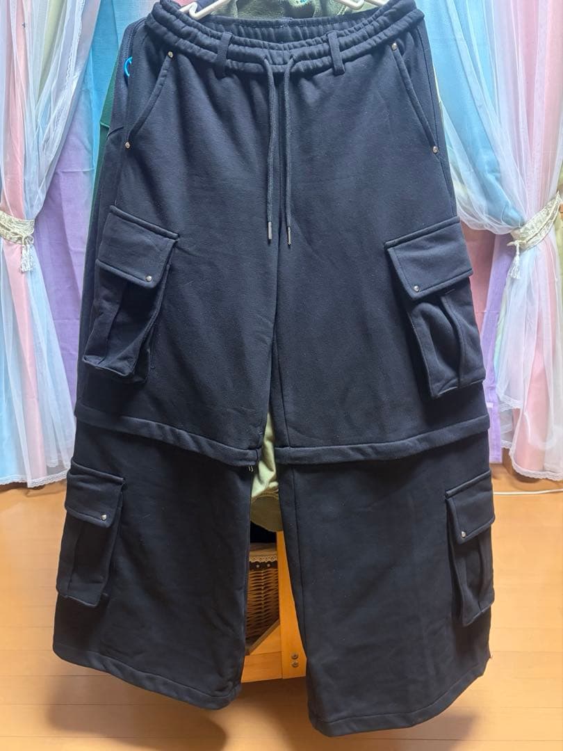 新品未使用 レフレム セパレート ワイドパンツ スウェットカーゴパンツ 2WAY