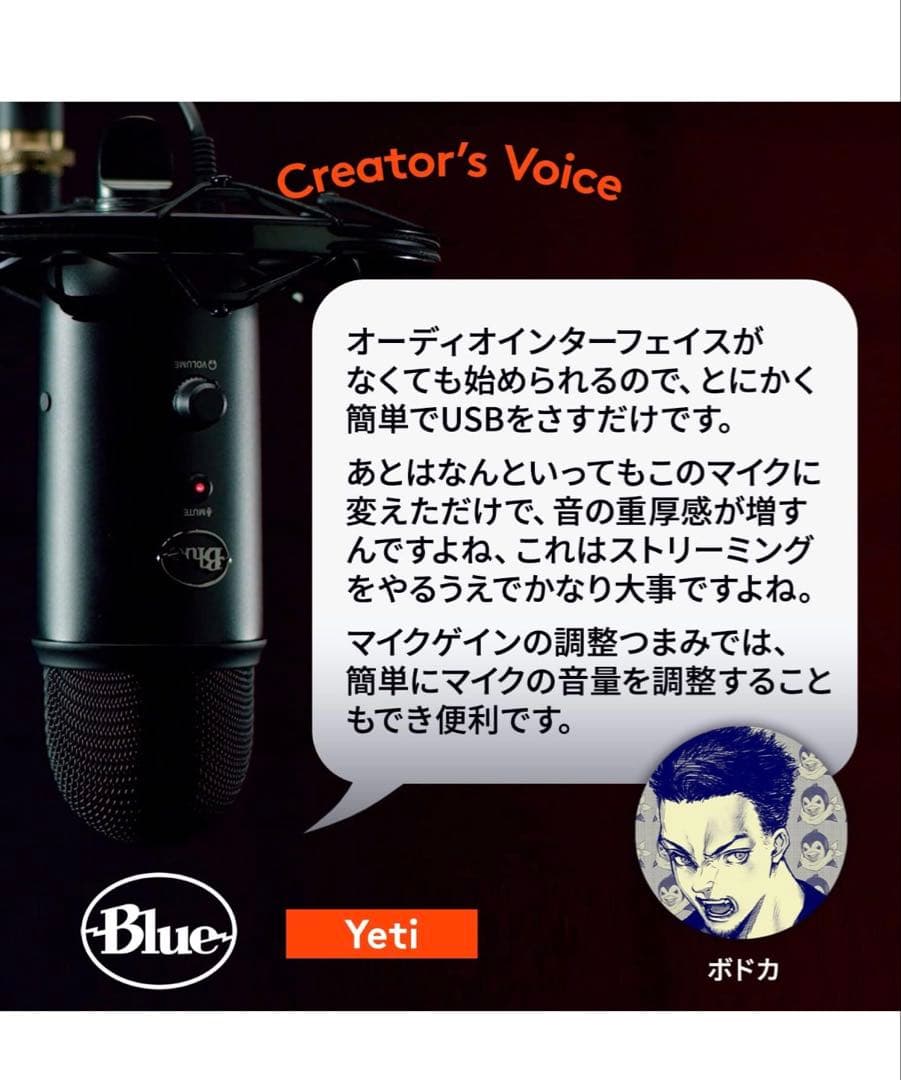 Blue Yeti USBコンデンサーマイク／接続ケーブル&箱有