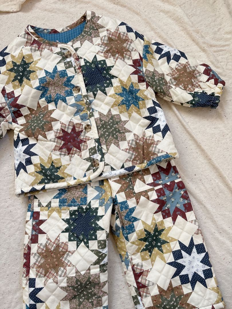 softcheese ソフトチーズ　キルトジャケット パンツ 上下セット