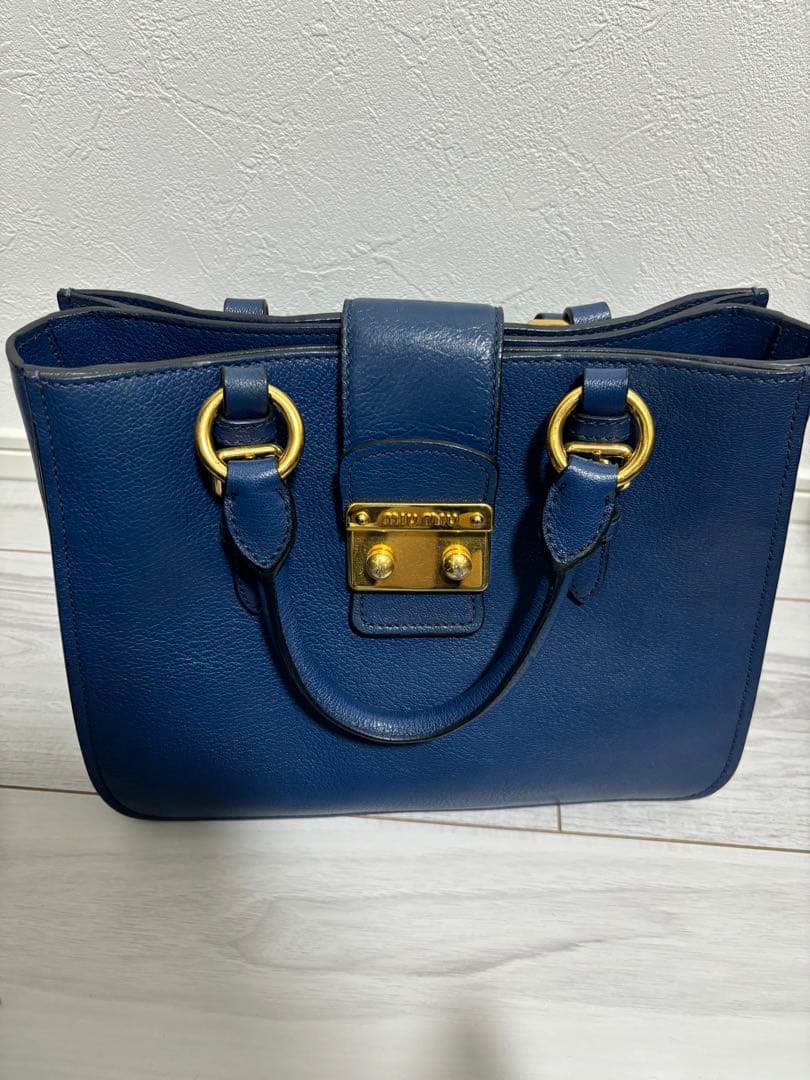 MIU MIU ネイビー 2wayハンドバッグ/RN0799