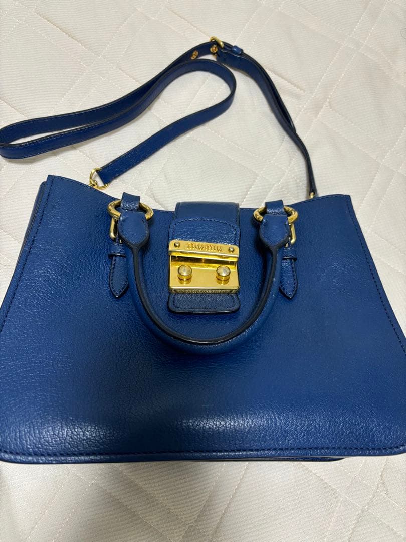 MIU MIU ネイビー 2wayハンドバッグ/RN0799