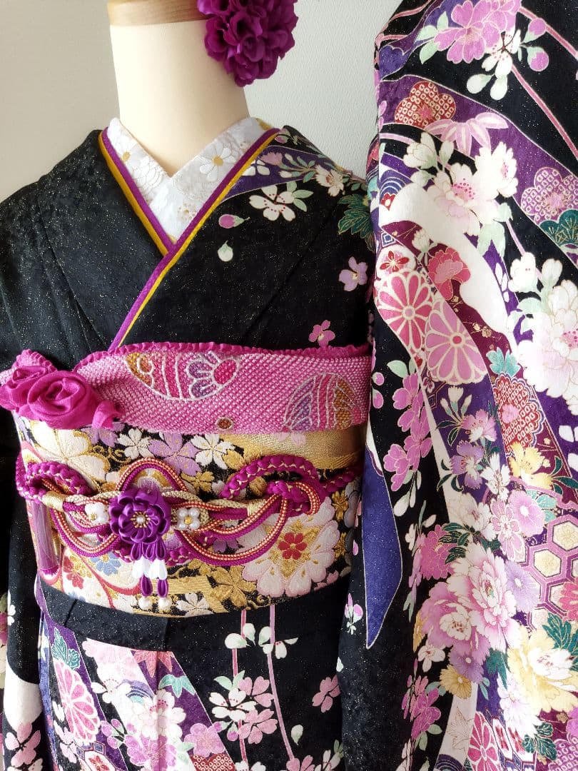 sadakou03様　307.高級感！振袖7点セット　正絹　フルセット　成人式
