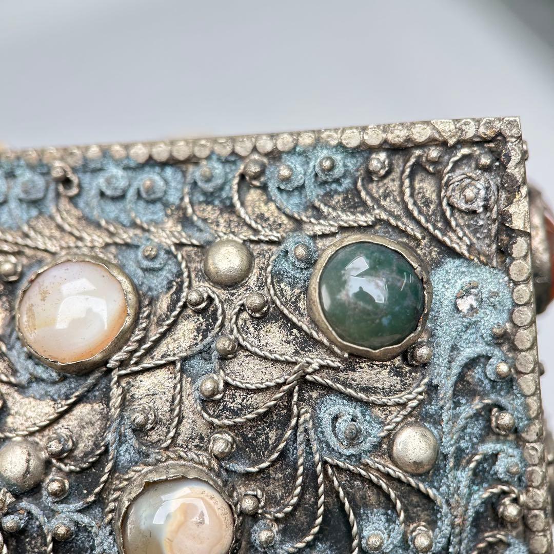 A019希少骨董外国製宝箱アンティーク高4cm幅15cm奥行10㎝現状品のみ