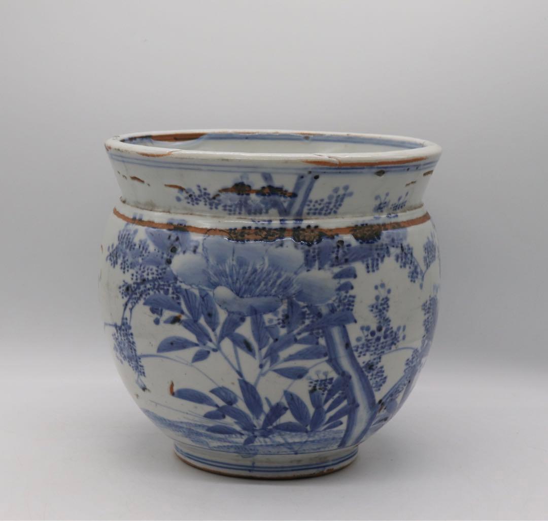 岐No58 染付　香炉　送料込み0504