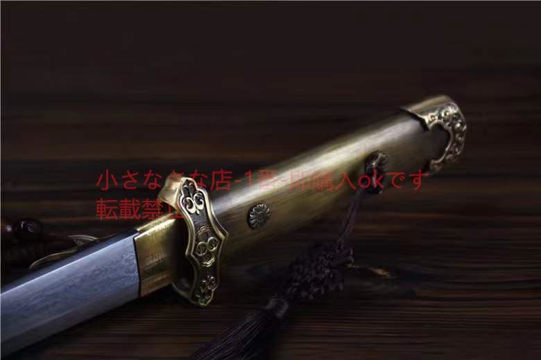 短冊模様鋼純銅装唐刀  武具 刀装具 日本刀 唐剣  模造刀·模擬刀  居合刀