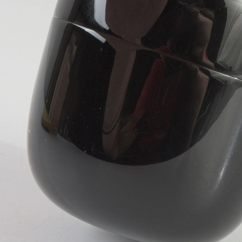 茶道具　山中塗　熊谷秀穂作　傘蒔絵　中棗　共箱　V　9489