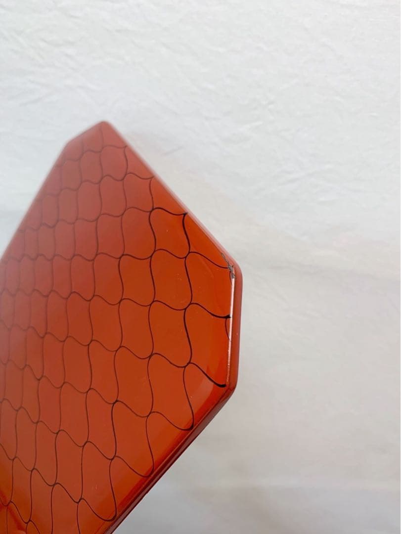 懐石道具 塗師 宗春作 木製 朱塗網目蒔絵 5段縁高重 銘々蓋付き 共箱