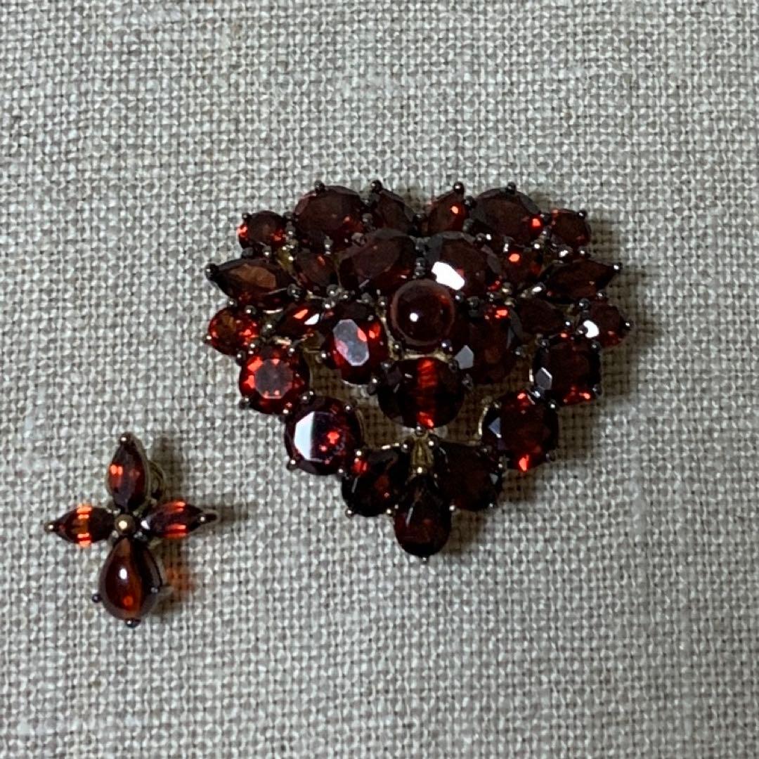 シルバー925 碌山 ブローチ ペンダントトップ ガーネット