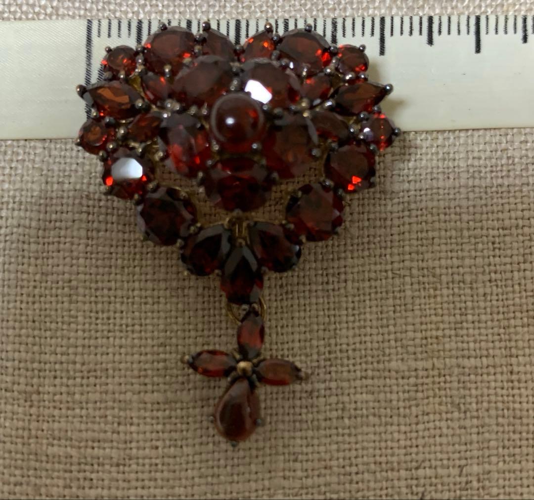 シルバー925 碌山 ブローチ ペンダントトップ ガーネット