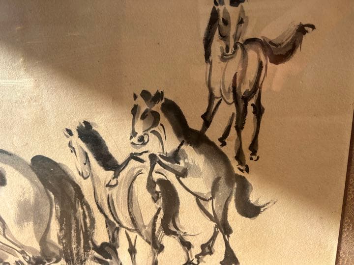 骨董 美術 掛け軸 八駿図 八馬古画