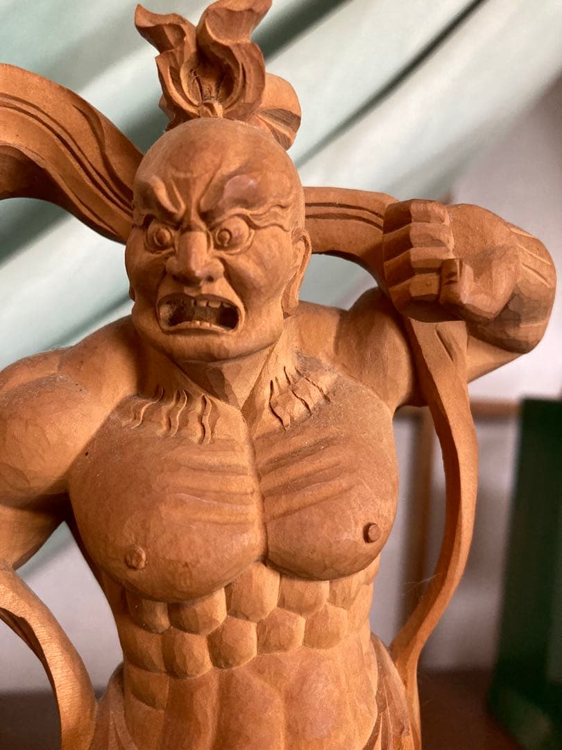 金剛力士像/仁王像/【一対】高さ21センチ　木彫　細密彫刻