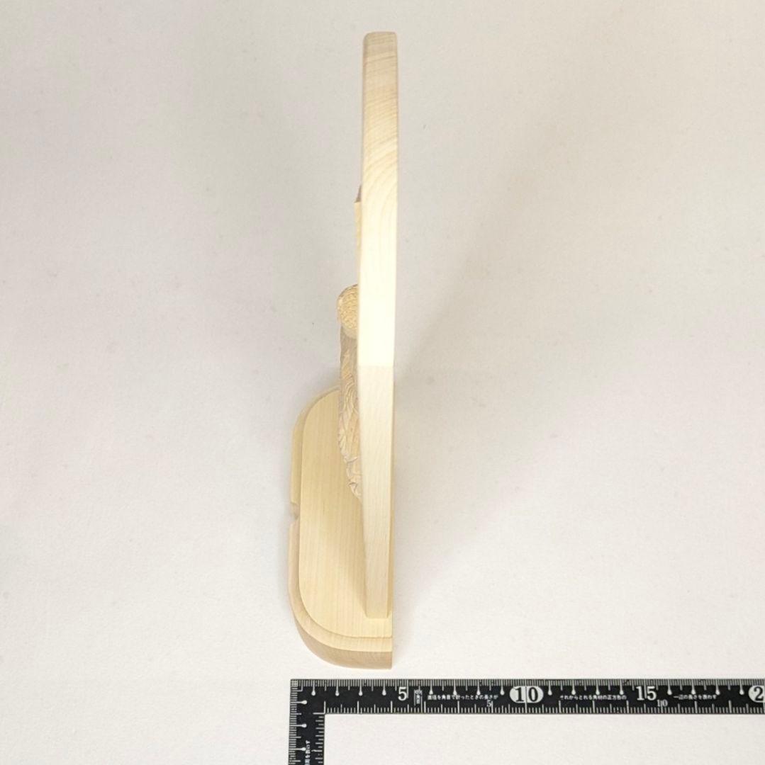 【フォロー割・新品】 釈迦座像　柘植　総高さ約25.8㎝　スタンドレリーフ