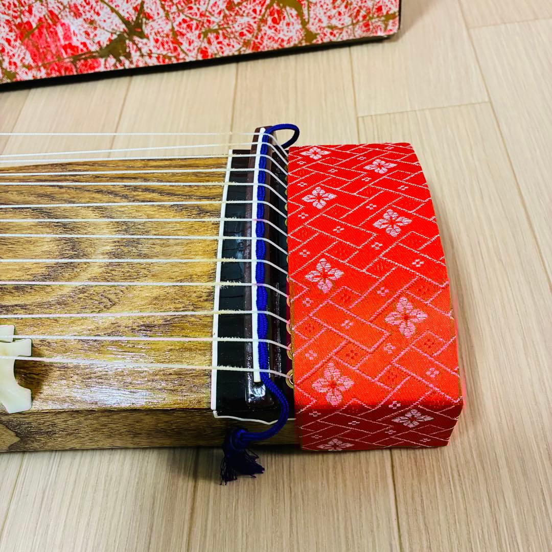 【状態良好】ミニ琴　文化箏 羽衣 琴 箏　60cm 爪セット　日本音楽著作権協会