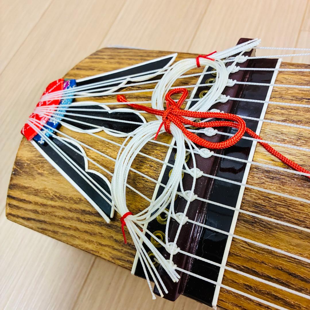 【状態良好】ミニ琴　文化箏 羽衣 琴 箏　60cm 爪セット　日本音楽著作権協会