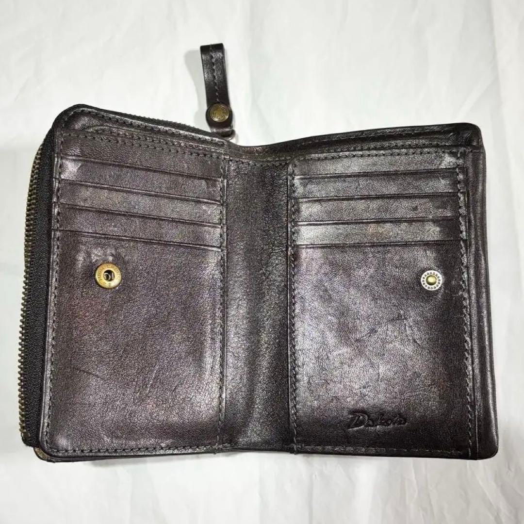 即発送 Dakota ダコタ ブラック レザー 二つ折り財布