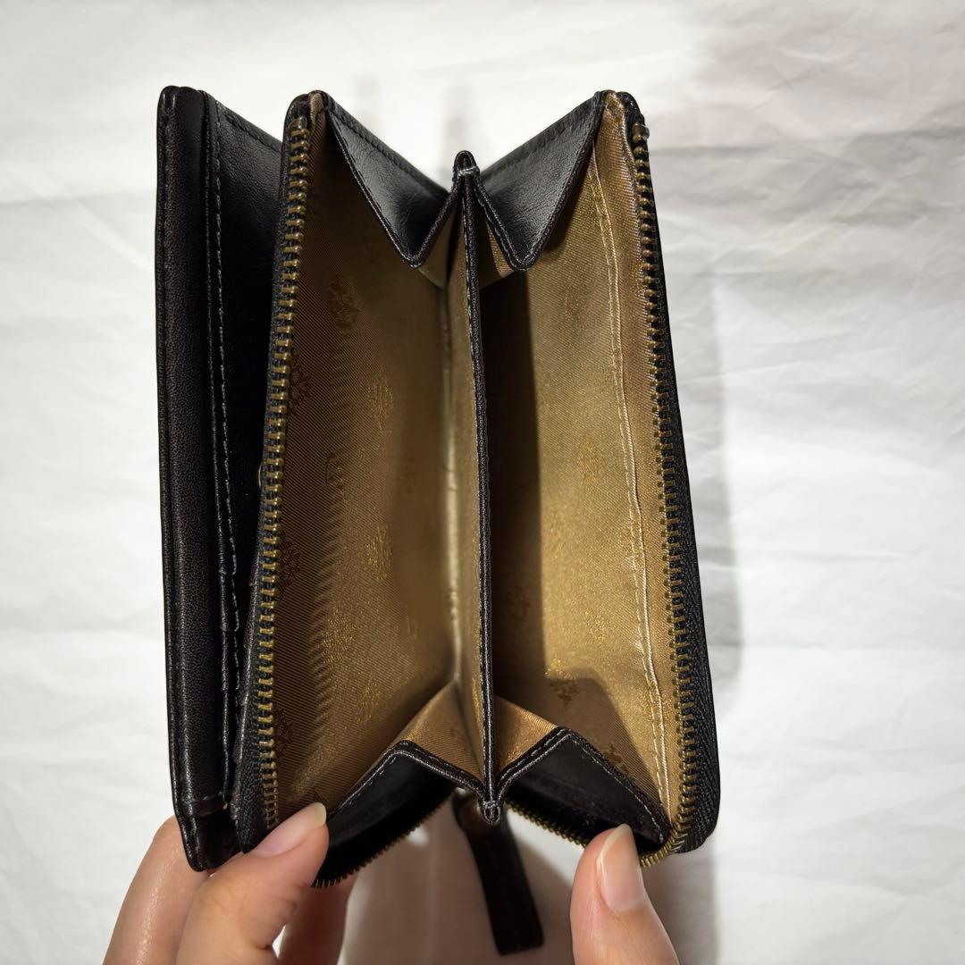 即発送 Dakota ダコタ ブラック レザー 二つ折り財布