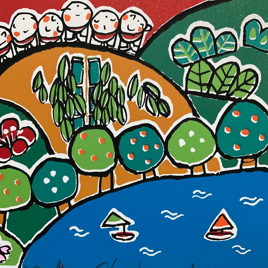 絵画・額縁・版画・安川眞慈・新品未使用・赤富士開運・美術品・インテリア・雑貨