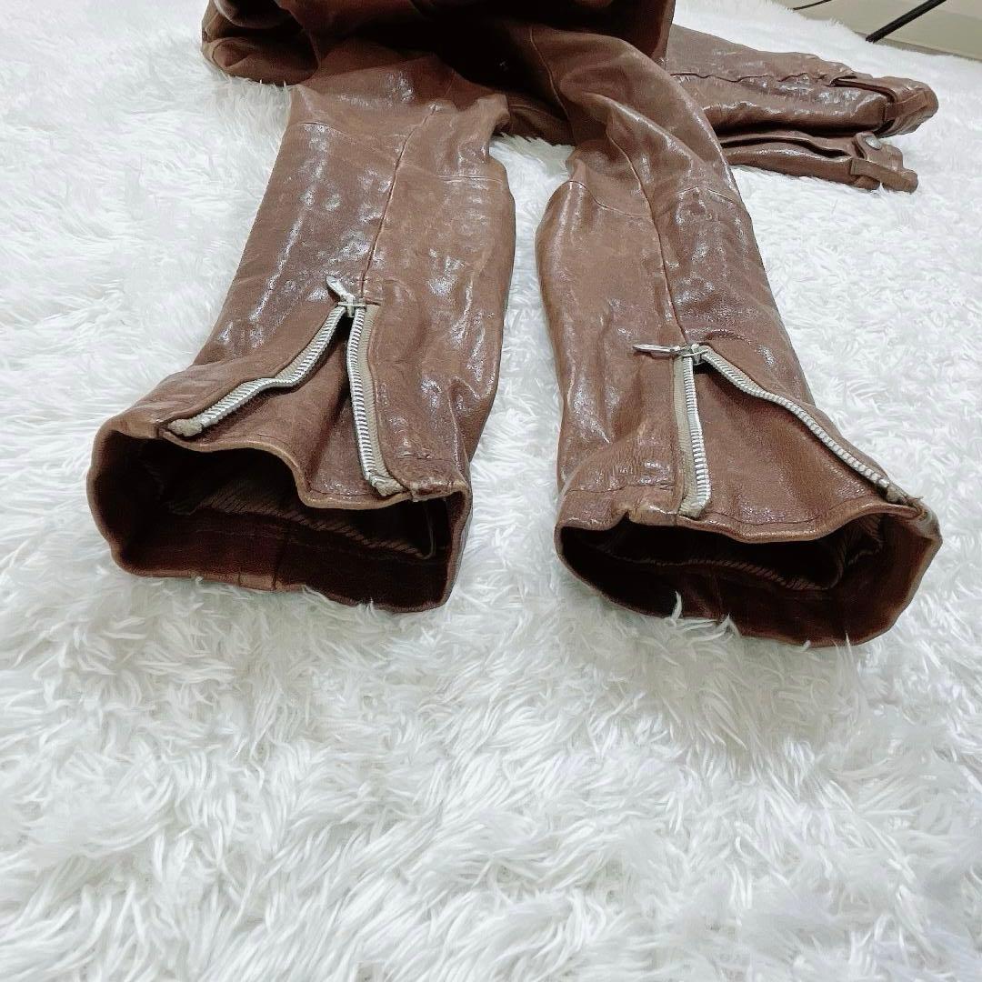 トルネードマート レザーシングルライダースジャケット y2kブラウン M