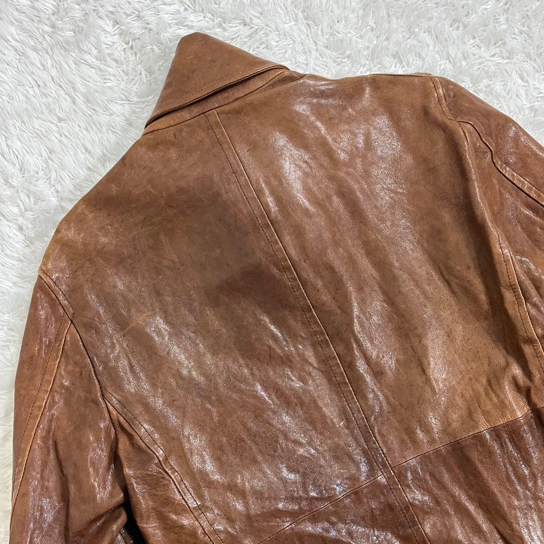 トルネードマート レザーシングルライダースジャケット y2kブラウン M