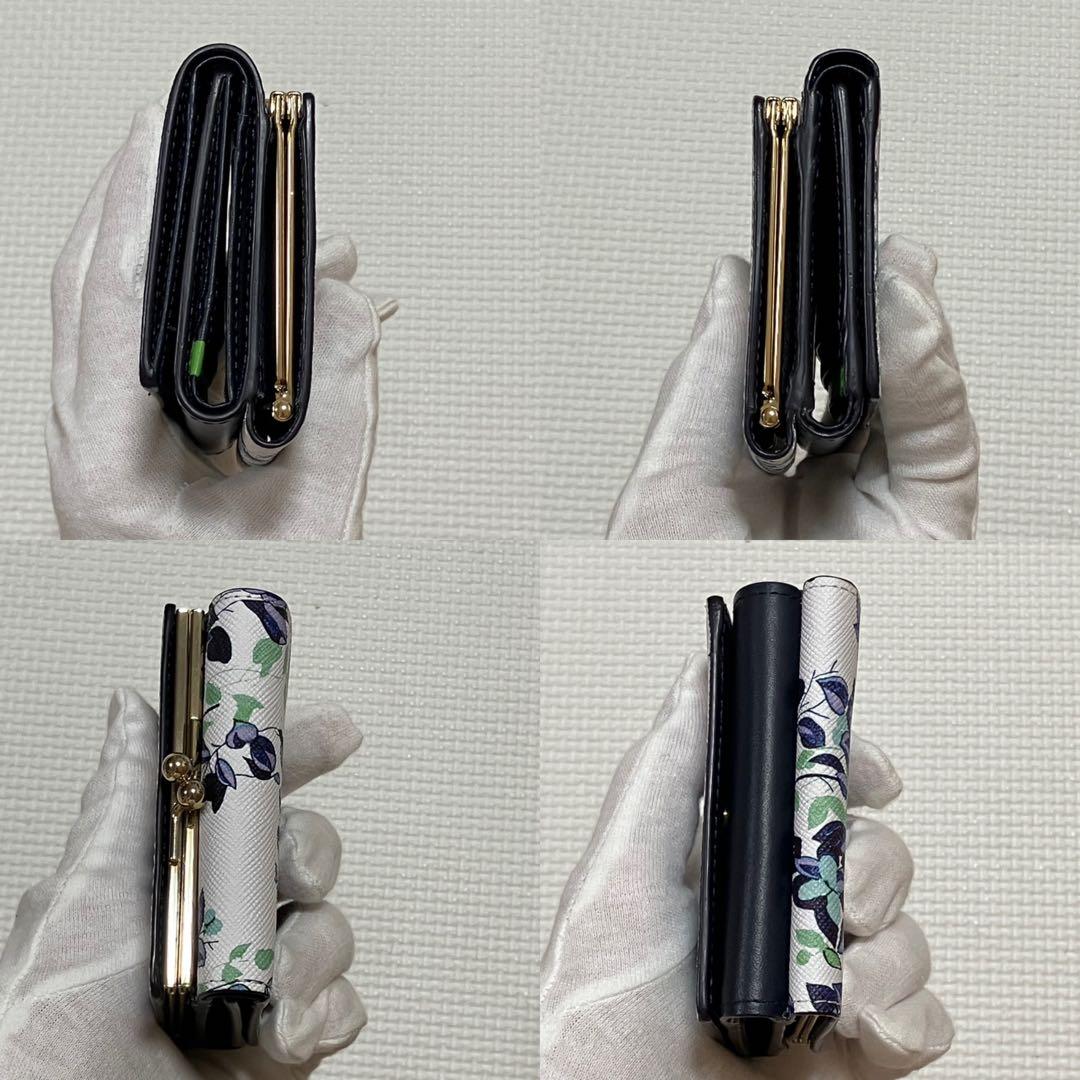 未使用　Paul Smith レザーがま口三つ折り財布 レモンツリープリント