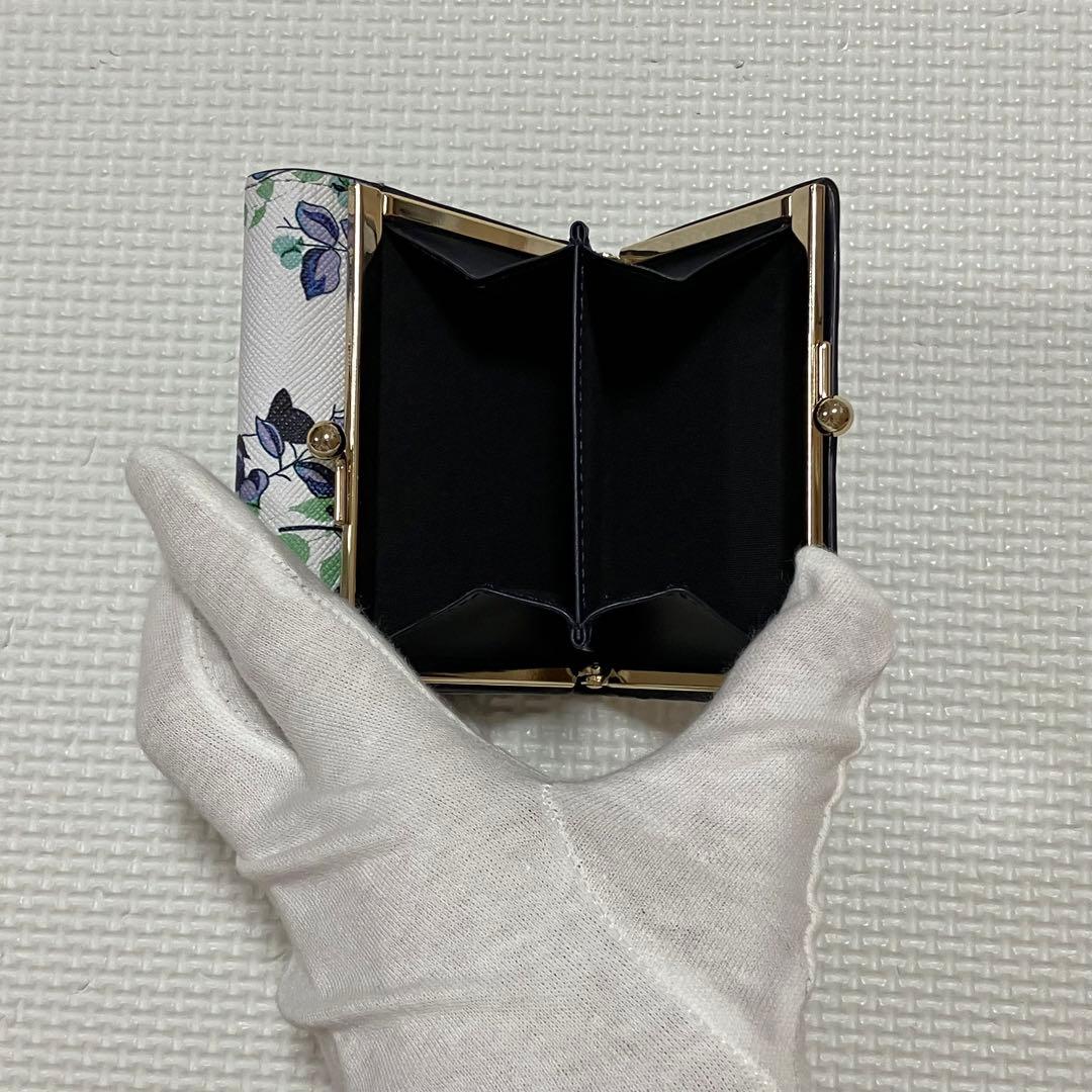 未使用　Paul Smith レザーがま口三つ折り財布 レモンツリープリント