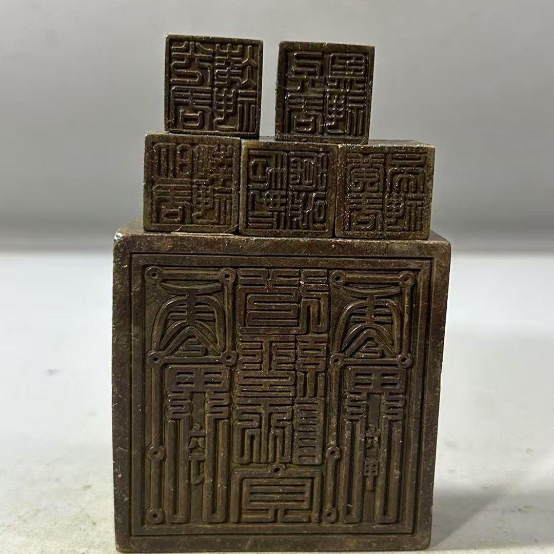 銅印章 五大神獣 印材 印鑑 書道具 文房具 装飾品 工芸品 美術品 置物