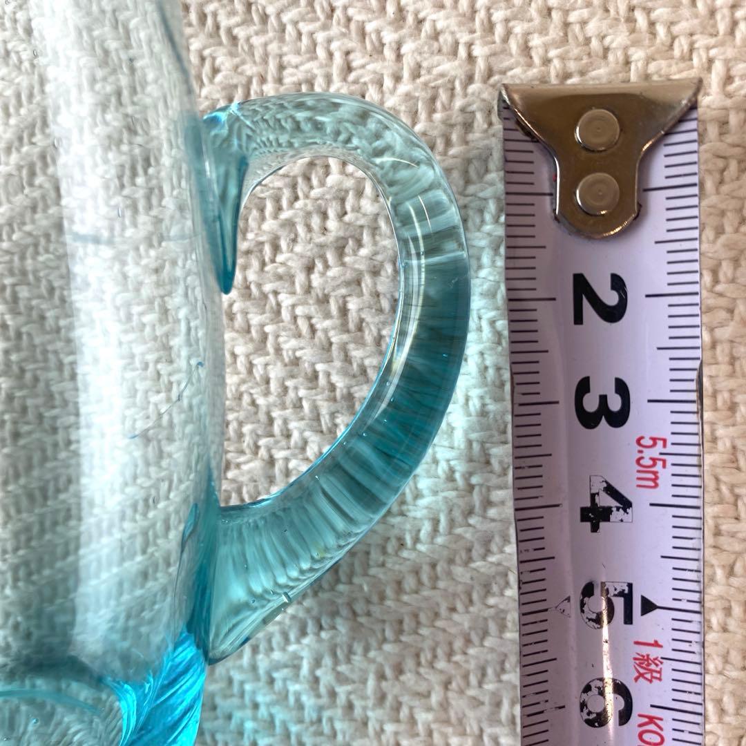 骨董 水色 ガラスカップ 零戦 戦闘機 切子細工 日本 レア ヒビあり