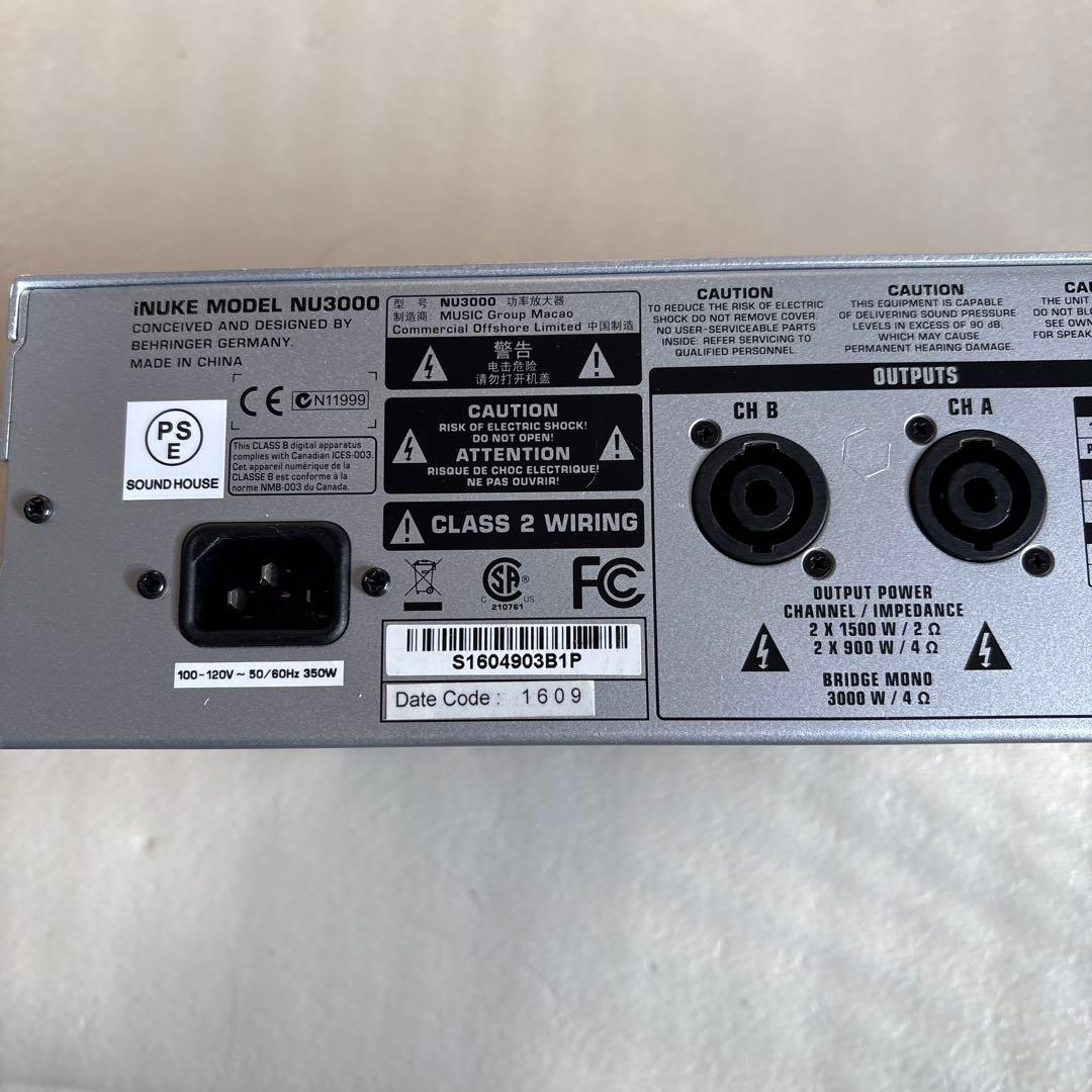 behringer i NUKE NU3000 パワーアンプ　動作確認済
