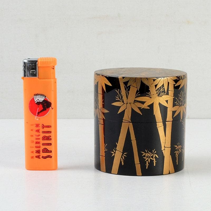 茶道具　高橋峯房作　竹林蒔絵　中棗　共箱　V　9524