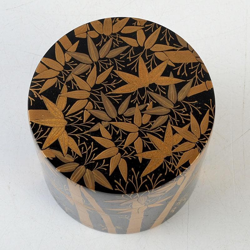 茶道具　高橋峯房作　竹林蒔絵　中棗　共箱　V　9524